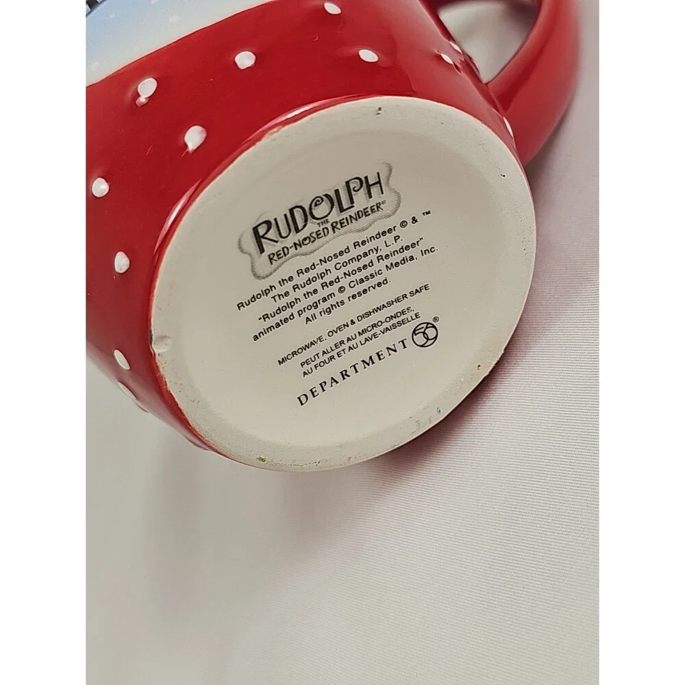 Rudolph Red-Nosed Reindeer Santa Sleigh Christmas Mug Dept 56 Ceramic